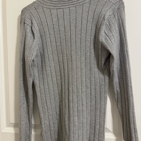NWOT Style & Co. Silver V-Neck Women's Sweater - Picture 3 of 3